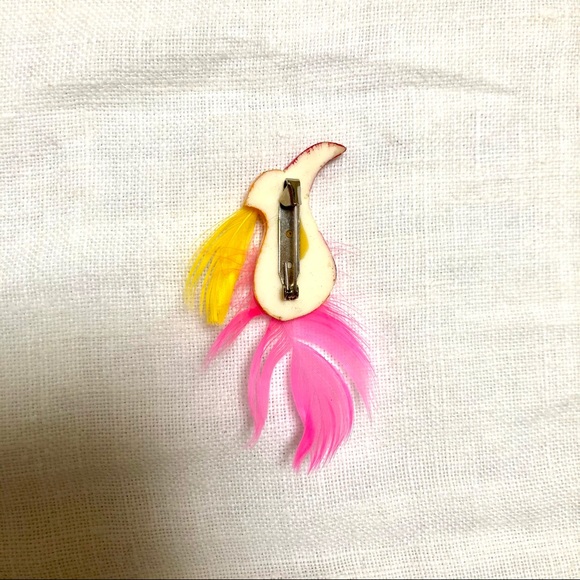 Vintage 1980s bird pin colorful brooch - Picture 2 of 7